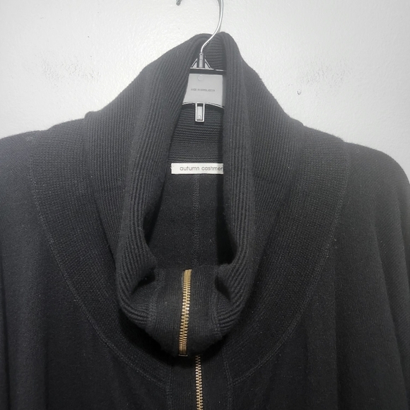 Autumn Cashmere Women's  Sweater Ponchos Shawl Size S Black 100% Cashmere - Picture 4 of 11
